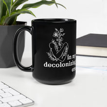 Load image into Gallery viewer, In My Decolonizing Era Black Glossy Mug | Paperbacks & Frybread