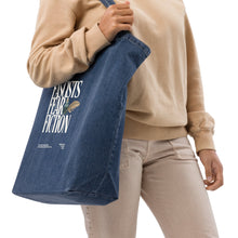 Load image into Gallery viewer, Fascists Fear Fiction Organic Denim Tote Bag | Paperbacks & Frybread Co. - Paperbacks & Frybread Co.