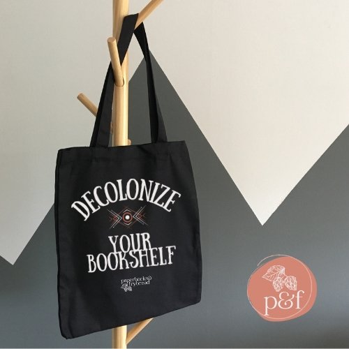 Decolonize Your Bookshelf Eco Tote Bag | Paperbacks & Frybread Co. - Paperbacks & Frybread Co.
