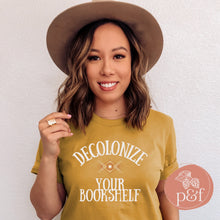 Load image into Gallery viewer, Decolonize Your Bookshelf Tribal Unisex t-shirt | Paperbacks & Frybread Co. - Paperbacks & Frybread Co.