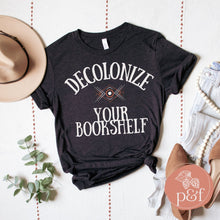 Load image into Gallery viewer, Decolonize Your Bookshelf Tribal Unisex t-shirt | Paperbacks & Frybread Co. - Paperbacks & Frybread Co.