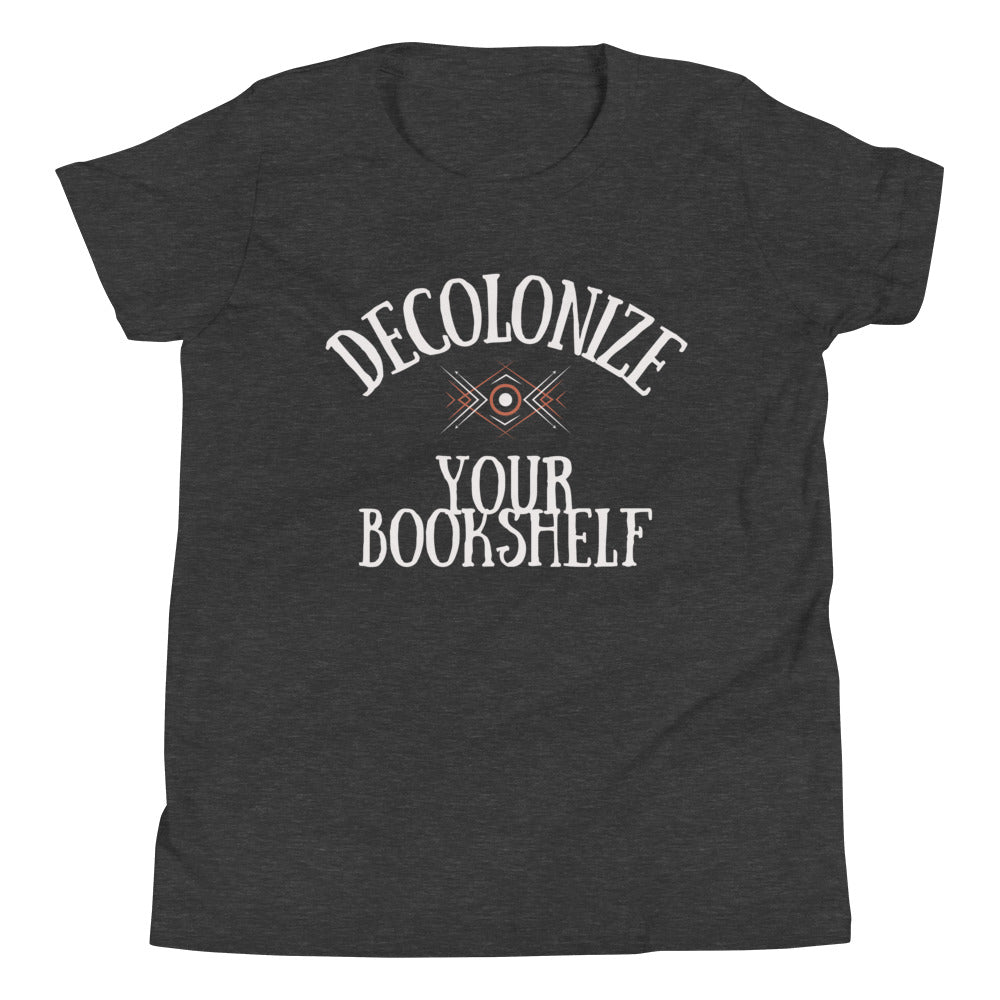 Decolonize Your Bookshelf Youth Short Sleeve T-Shirt | Paperbacks & Frybread Co. - Paperbacks & Frybread Co.
