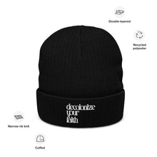 Load image into Gallery viewer, Decolonize Your Faith Recycled Cuffed Beanie - Paperbacks & Frybread Co.