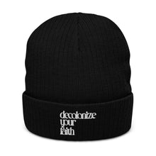 Load image into Gallery viewer, Decolonize Your Faith Recycled Cuffed Beanie - Paperbacks & Frybread Co.