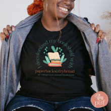 Load image into Gallery viewer, I Decolonized My Bookshelf with Paperbacks & Frybread Bookstore Unisex T-shirt - Paperbacks & Frybread Co.