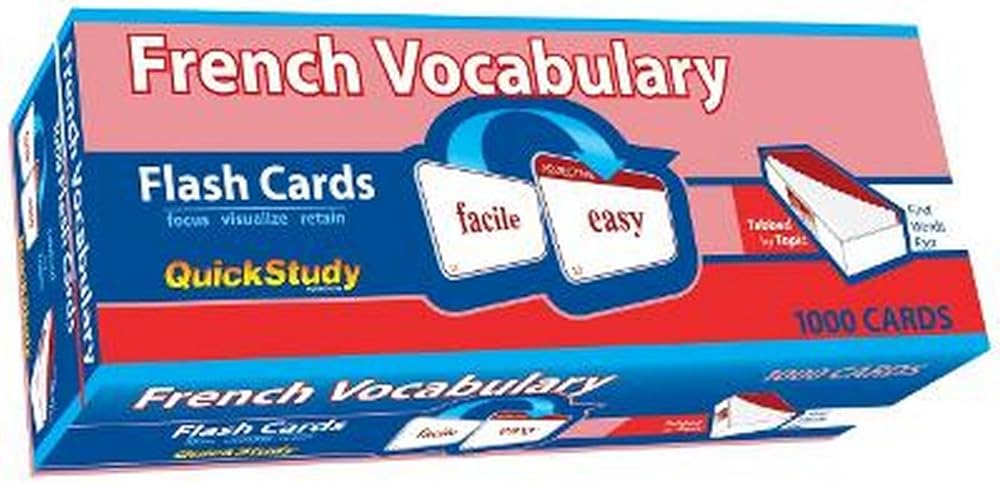 French Vocabulary Flash Cards (1000 Cards): A Quickstudy Reference Tool by Liliane Arnet - Paperbacks & Frybread Co.