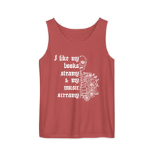 Load image into Gallery viewer, Steamy Books &amp; Screamy Music Tank Top | Dark Romance Reader Tank - Paperbacks &amp; Frybread Co.
