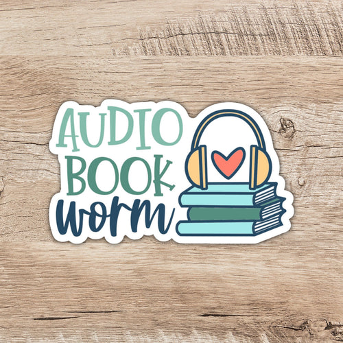 Audiobook Worm Sticker | Wildly Enough - Paperbacks & Frybread Co.
