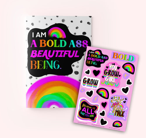Bold Beautiful Journal and Sticker Set | Timmery - Paperbacks & Frybread Co.