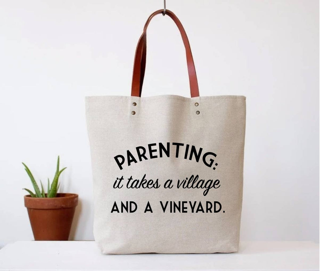Funny Parenting Tote Bag to Use as a Library Bag, Diaper Bag, or Eco Grocery Bag - Paperbacks & Frybread Co.
