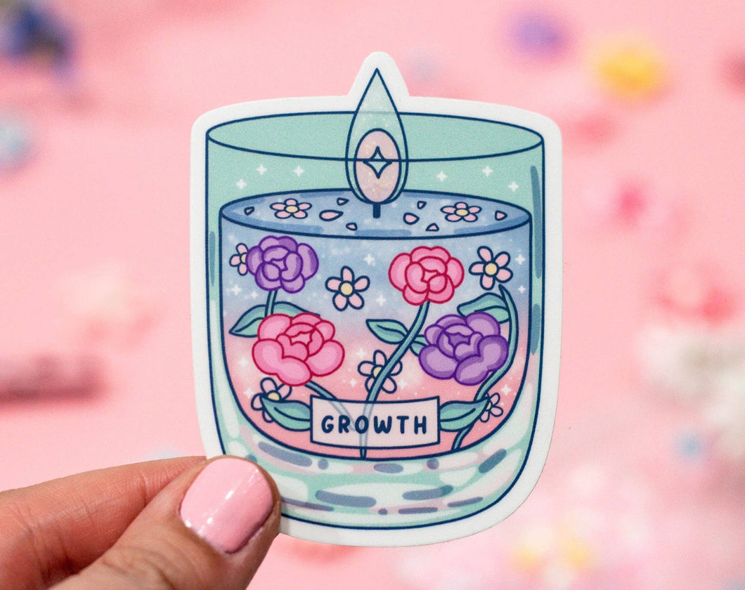 Growth Affirmation Candle Sticker | Unicorn Eclipse - Paperbacks & Frybread Co.