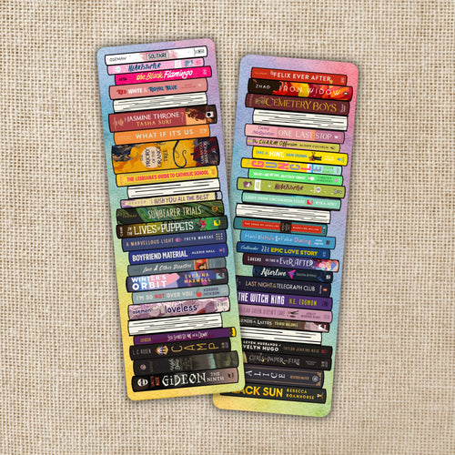 LGBTQIA+ Book Stack Spines Bookmark | Wildly Enough - Paperbacks & Frybread Co.