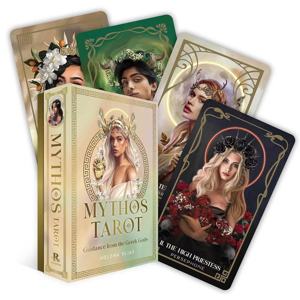 Mythos Tarot: Guidance from the Greek Gods (78 Gilded Cards and 128-Page Full-Color Guidebook) by Helena Elias - Paperbacks & Frybread Co.
