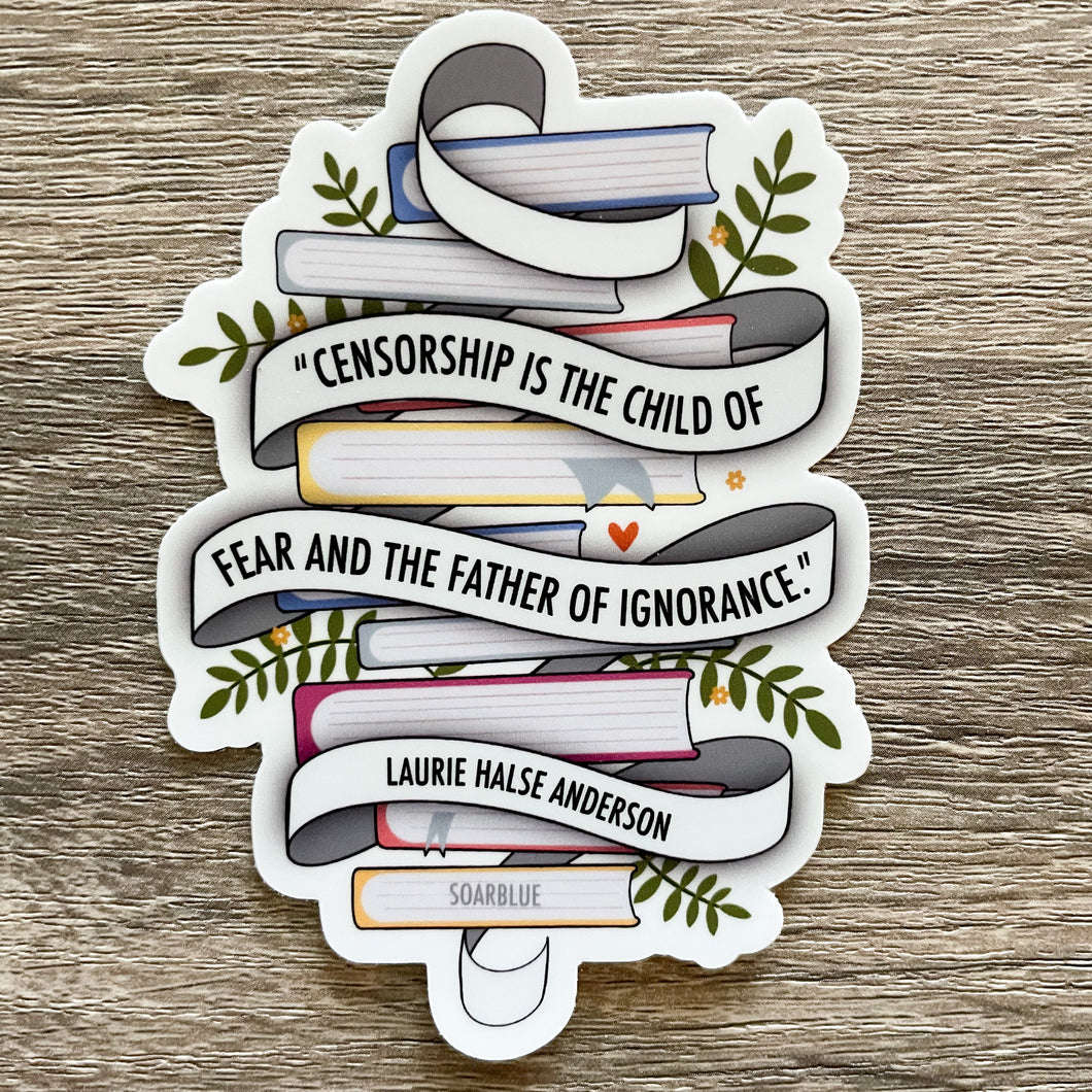 Reading Censorship Book Sticker | Decorative Stickers - Paperbacks & Frybread Co.