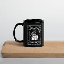 Load image into Gallery viewer, The Reader Tarot Black Glossy Mug | Paperbacks &amp; Frybread - Paperbacks &amp; Frybread Co.

