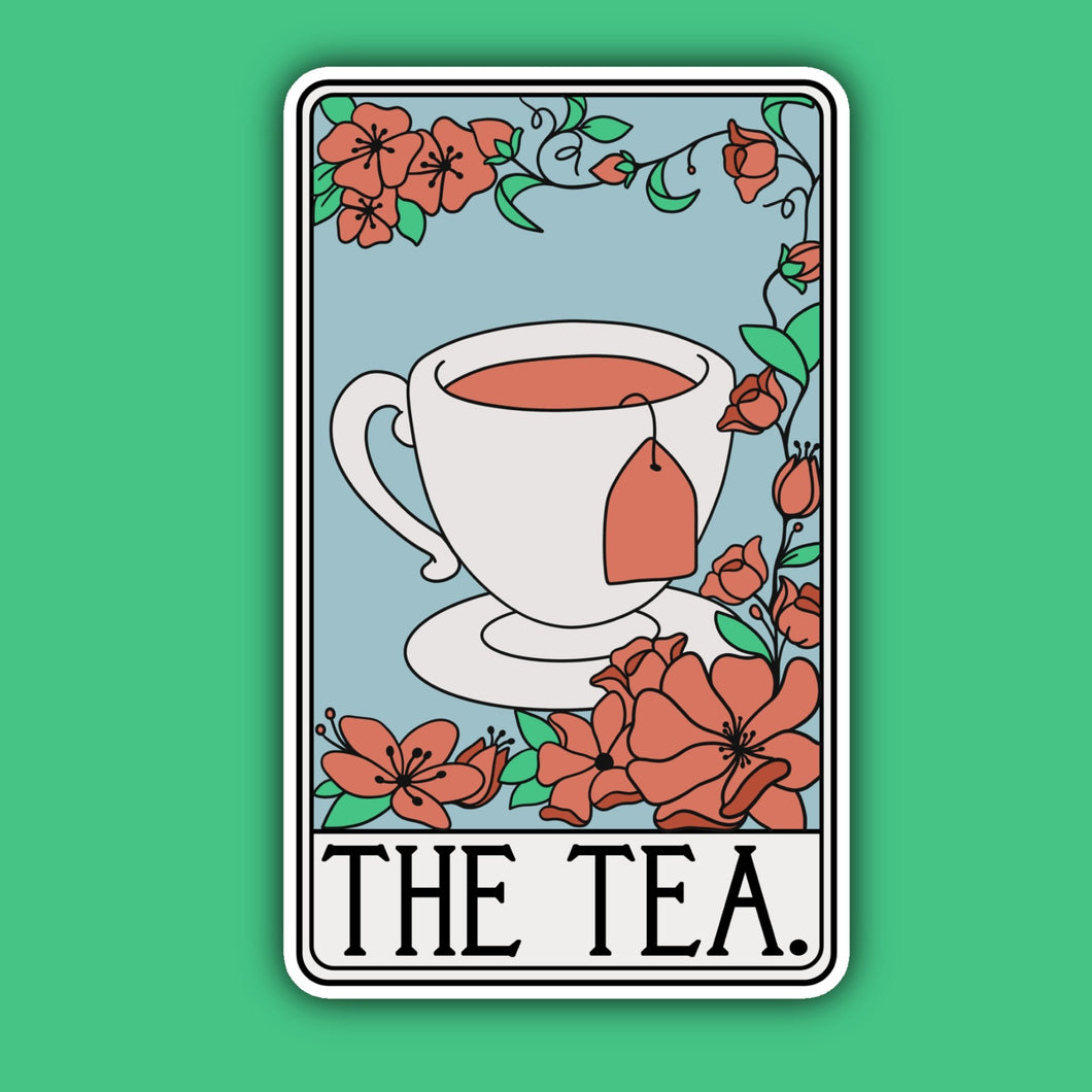 The Tea Tarot Card Sticker | Decorative Sticker by Indigo Maiden - Paperbacks & Frybread Co.