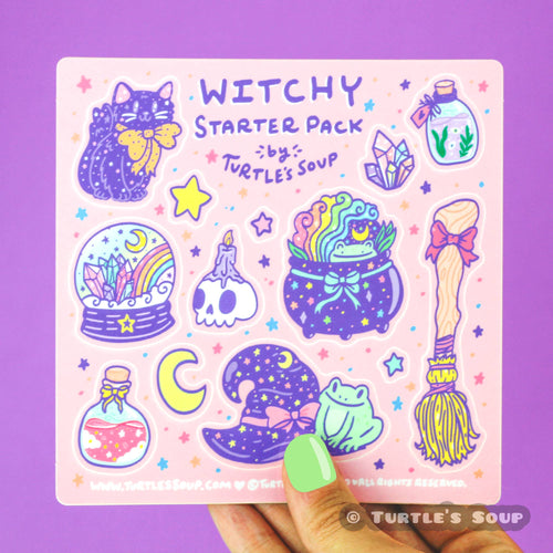 Witchy Starter Pack Pastel Goth Vinyl Sticker Sheet | Turtle Soup - Paperbacks & Frybread Co.